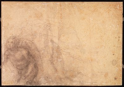 Studie van een engel (verso) door Michelangelo Buonarroti